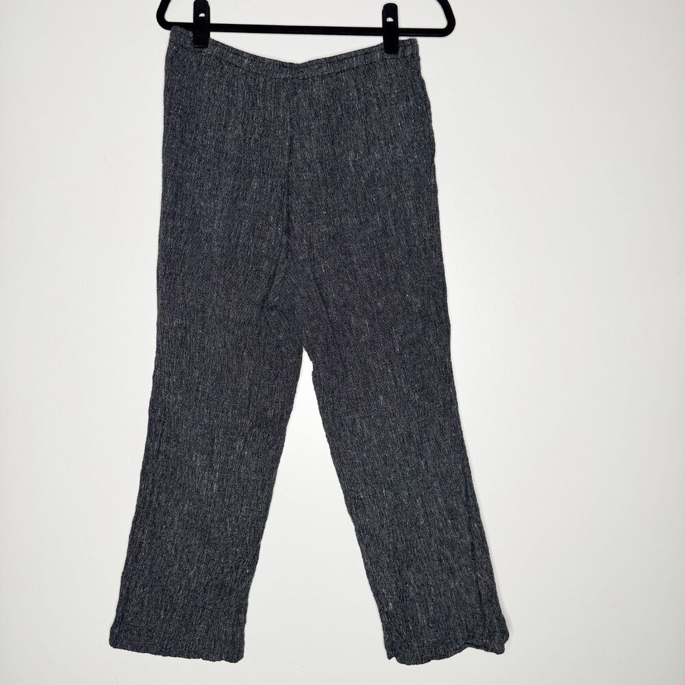 IC by Connie K Textured Linen Blend Lined Crop Pant Women's Size Medium - Picture 3 of 9